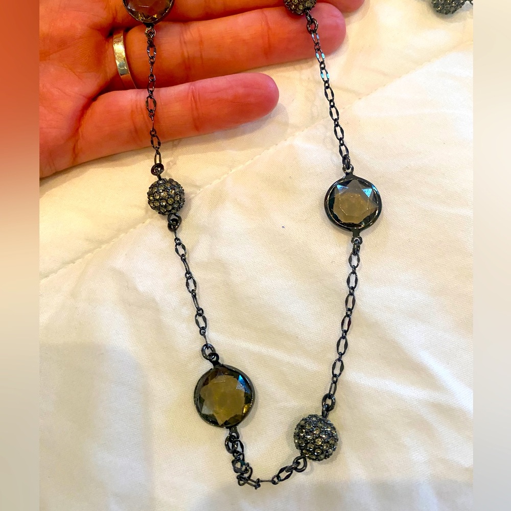 Lia Sophia long black necklace